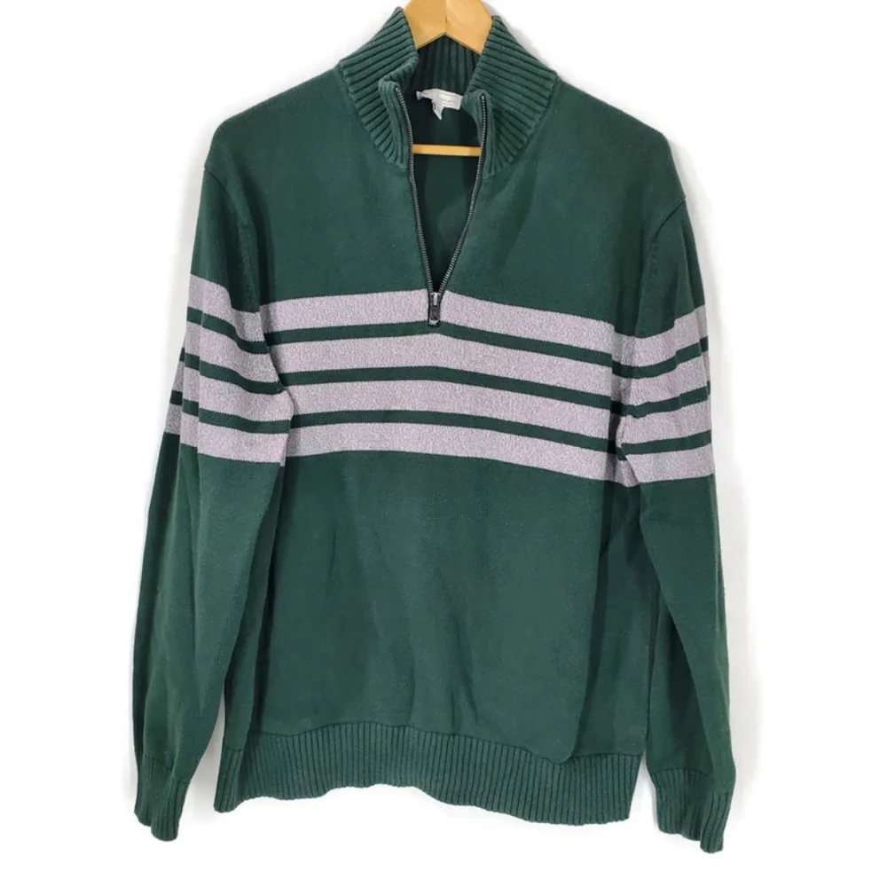 Gap Men’s 1/4 Zip Pullover Rugby Knit Cotton Striped Sweater Size XXL - Picture 2 of 7